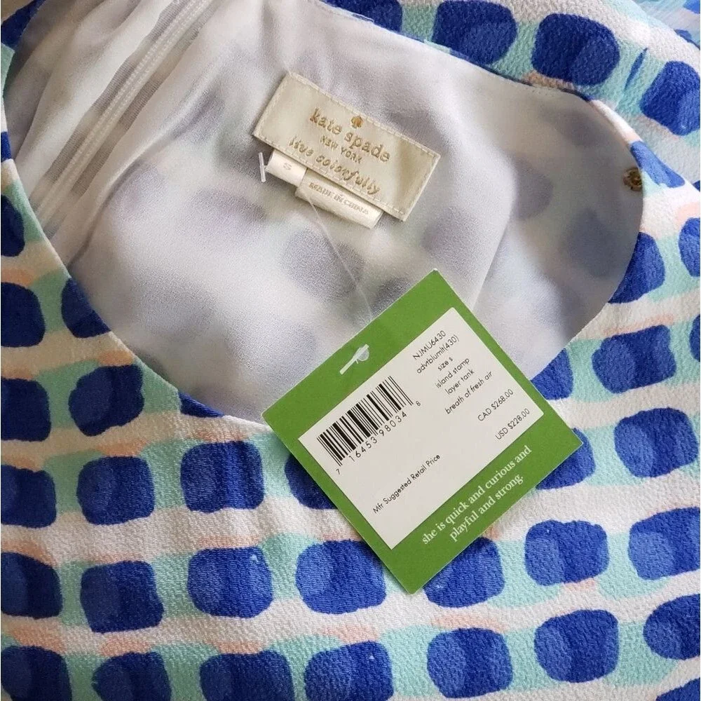 NWT Kate Spade Silk Layered Sleeveless Tank